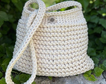 Stylish Handmade Cotton Bag. Crochet Cotton Bag for Fashionistas.