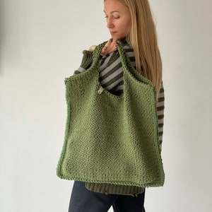 Boho style bag. Stylish and fashionable knitted bag for a modern woman or girl. Handmade shopper. Walking bag in gift. image 1