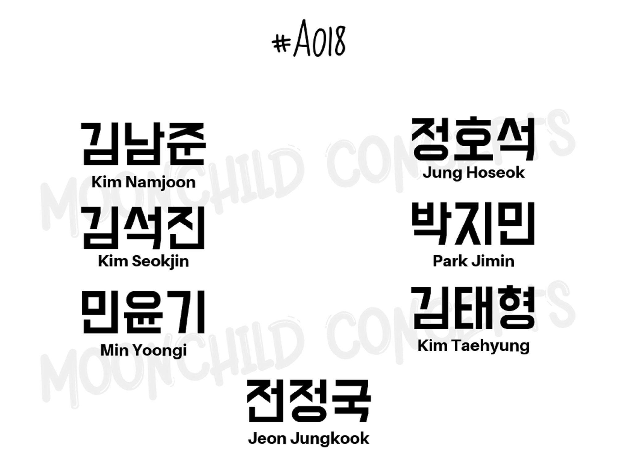 BTS Kpop Vinyl Sticker Decal Korean Hangul Names for ARMY Etsy