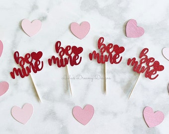 Be Mine Cupcake Toppers, Valentine's Day Cupcake Toppers, Galentines Party Decor, Little Sweetheart, Valentine's Day Birthday Party