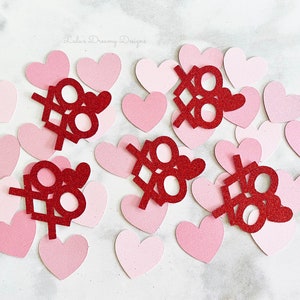 Valentine's Day Confetti, XOXO and Heart Confetti, Galentines Party, Little Sweetheart, Valentine's Day Birthday Party, Valentines Day Decor