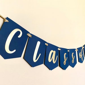 Class of 2024 Banner. Navy Blue and Gold Glitter. Graduation Banner. Graduation Party Decorations. Personalized Graduation Banner.