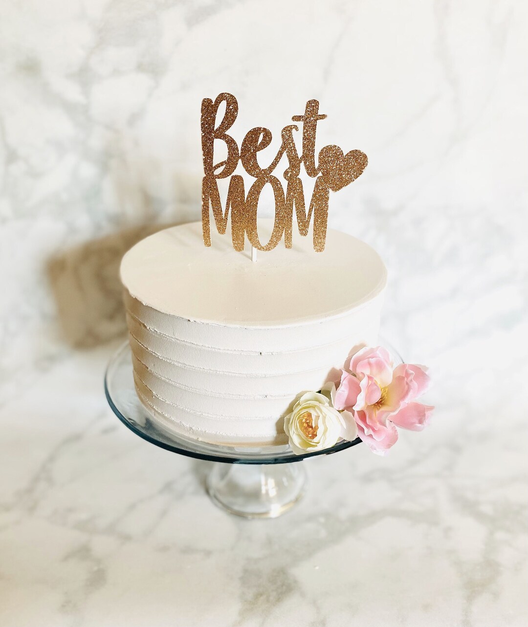 Happy Mother's Day Cake Topper. Rose Gold Glitter. Best - Etsy