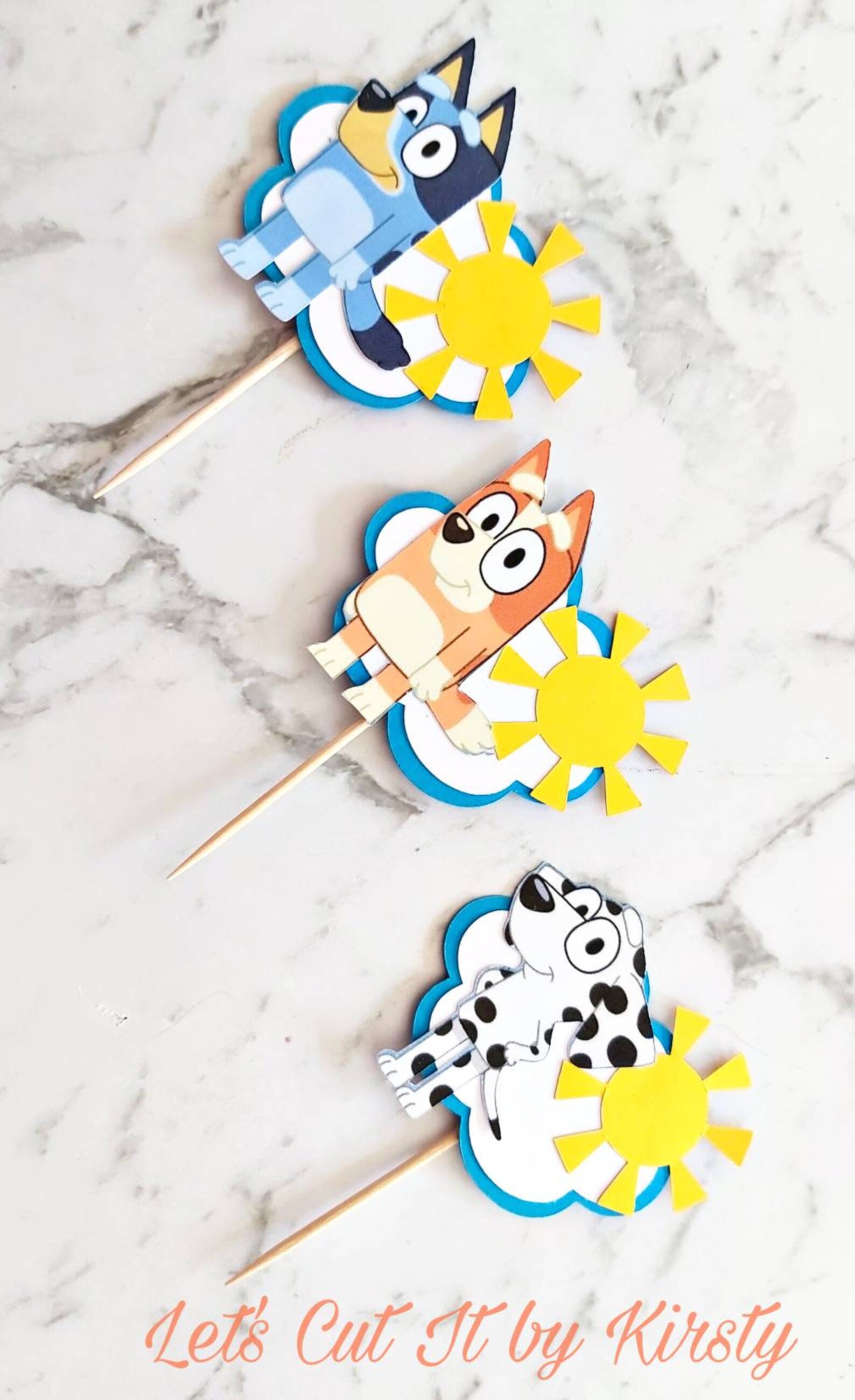 Bluey Inspired Cardstock Cupcake Toppers for Birthday Etsy