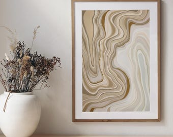 Sea Foam Abstract Art Print | Calming Art | Nature Inspired Wall Art | Modern Beach | Subtle |  Home Decor | Earthy Colours
