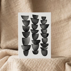 Greeting Card | Abstract Gift Card | Birthday Card | Modern Card | Blank Inside | A6 size | Beige Card | Generic Card | Ebony Art Print