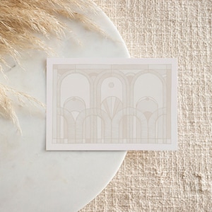 Greeting Card | Art Deco Gift Card | Birthday Card | Modern Card | Blank Inside | A6 size |  Beige Card | Generic Card