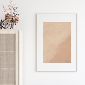 Swell | Modern Art Print | Abstract Wall Decor | Line Art poster | Detailed Illustration | Organic Flow | Beige Earth Tones | Beach Art
