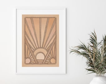 Rayttan Sunrise Art Print Modern Boho Wall Prints | Etsy