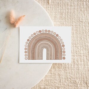 Greeting Card | Pink Dotted Rainbow Gift Card | Minimalist Birthday Card | Modern Card | Blank Inside | A6 size | Card | Generic Card | Kids