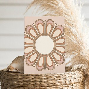 Flower Greeting Card | Floral Gift Card | Minimalist | Girls Birthday Card | Modern Boho Card | Blank Inside | A6 size | Generic Card | Kids