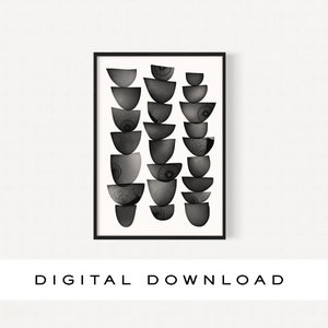 Ebony Art Print I Printable Wall Art |Digital Download| Abstract Printable Wall Decor |Black and White | Detailed Illustration