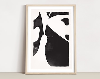 Abstractia 2 Art Print | Abstract Wall Art | Modern Poster | Minimalistic | Black & White Wall Decor | Organic Shapes | Monochrome Art