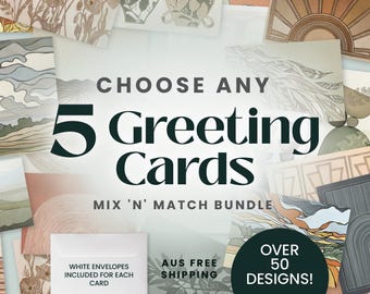 5x Greeting Cards | Bulk Card Set | Customise Your Own Set & Save Big | Every Occasion Variety Pack | Assorted Birthday card | Gift for her