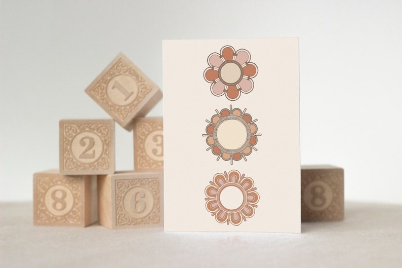 Flower Greeting Card Floral Gift Card Minimalist Girls Birthday Card Modern Boho Card Blank Inside A6 size Generic Card Kids image 7