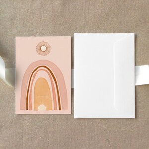 Greeting Card Gender Neutral Card Rainbow gift card Baby Shower Birthday Card Blank Inside A6 size Pink Card and Envelope image 5