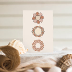 Flower Greeting Card Floral Gift Card Minimalist Girls Birthday Card Modern Boho Card Blank Inside A6 size Generic Card Kids image 2