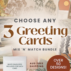 3x Greeting Cards | Bulk Card Set | Customise Your Own Set & Save Big | Every Occasion Variety Pack | Assorted Birthday card | Gift for her