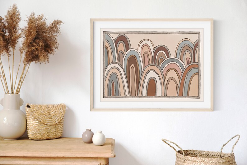 Mountain Ranges Art Print Modern Landscape Abstract Wall Etsy Australia