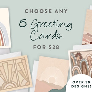 Bulk Greeting Card Bundle | Gift Card Pack | Unique Card | Birthday Card Set | 5 Pack |Choose your own |Modern Gift Cards |Celebration Cards