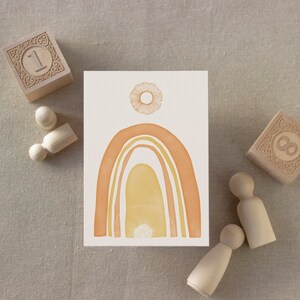 Carte de vœux | Carte moderne neutre | Carte bébé | Carte d’anniversaire | Vide à l’intérieur | Taille A6 | Moutarde | Carte et enveloppe