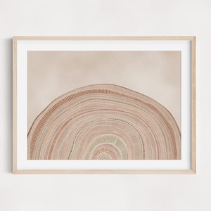 Terra / Stampe artistiche da parete / Toni terrosi australiani / Poster contemporaneo / Paesaggio montano / Linee dettagliate / Strati beige / Toni della terra /