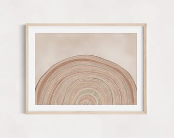 Earth | Wall Art Prints | Australian Earthy Tones | Contemporary Poster | Mountain Landscape | Detailed lines | Beige layers | Earth Tones |