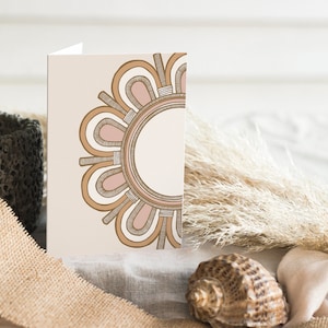 Flower Greeting Card | Floral Gift Card | Minimalist | Girls Birthday Card | Modern Boho Card | Blank Inside | A6 size | Generic Card | Kids