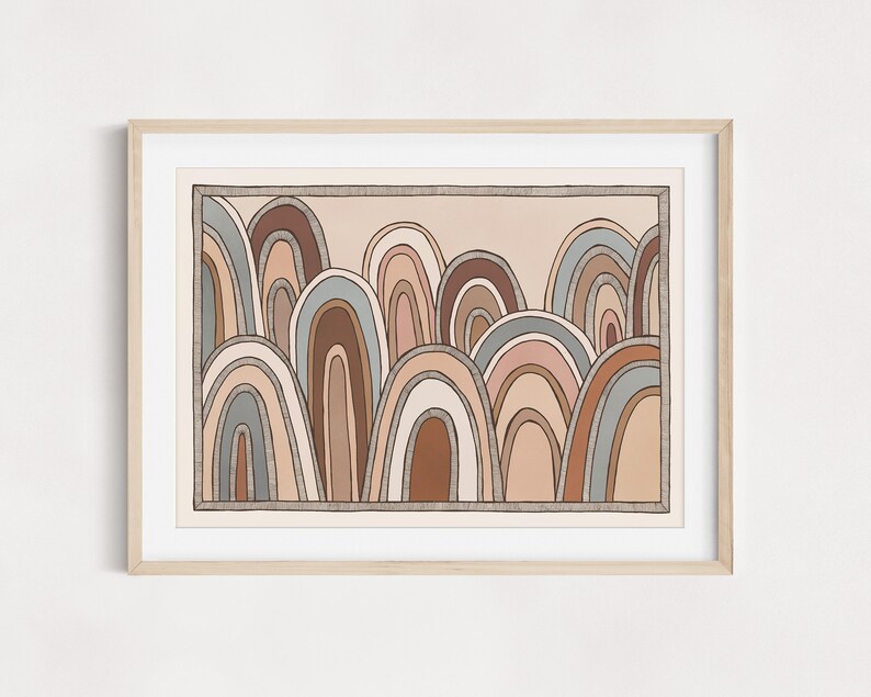 Mountain Ranges Art Print Modern Landscape Abstract Wall Etsy Australia