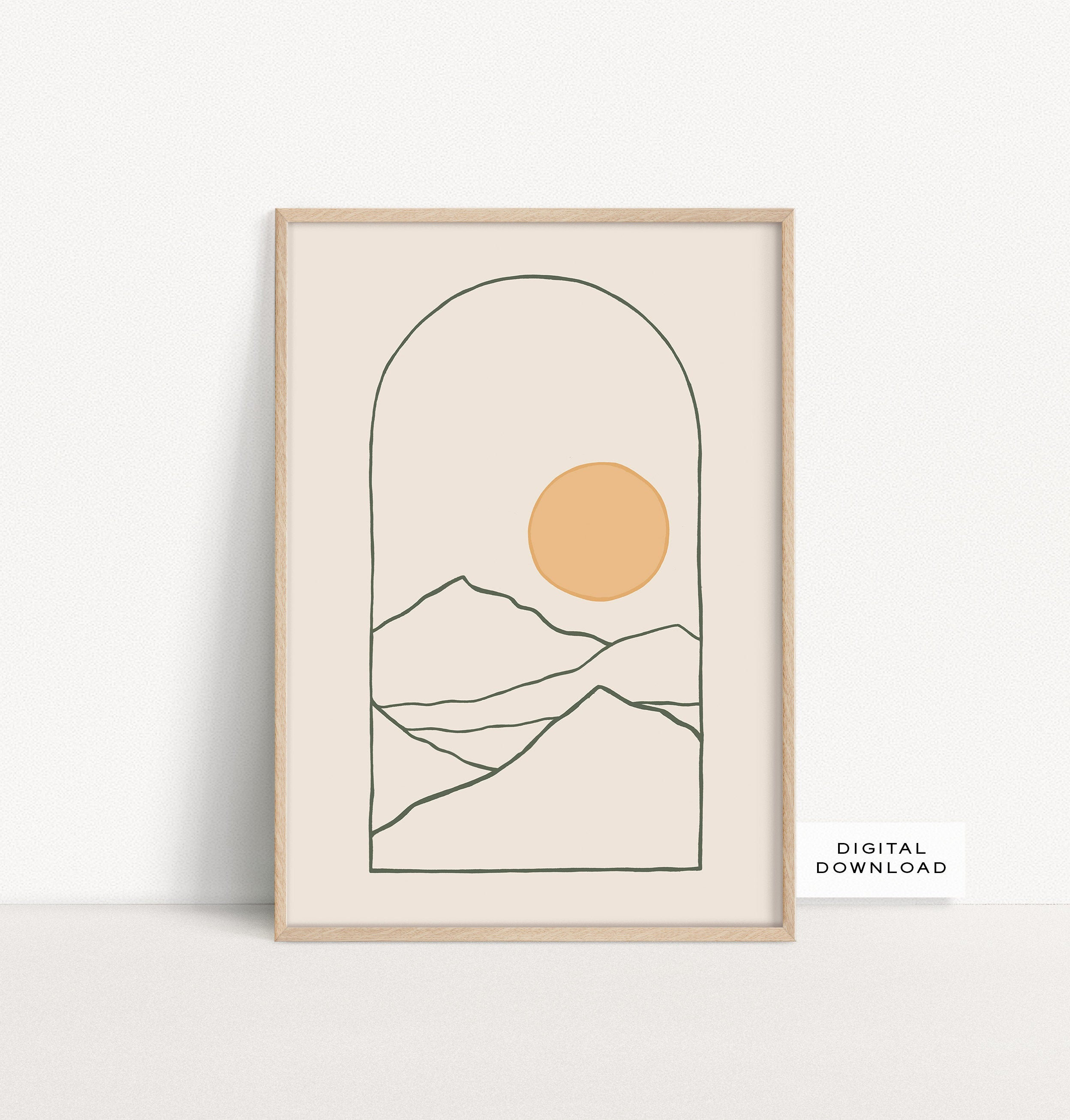Minimalist Landscape Art Print Line art Printable | Etsy