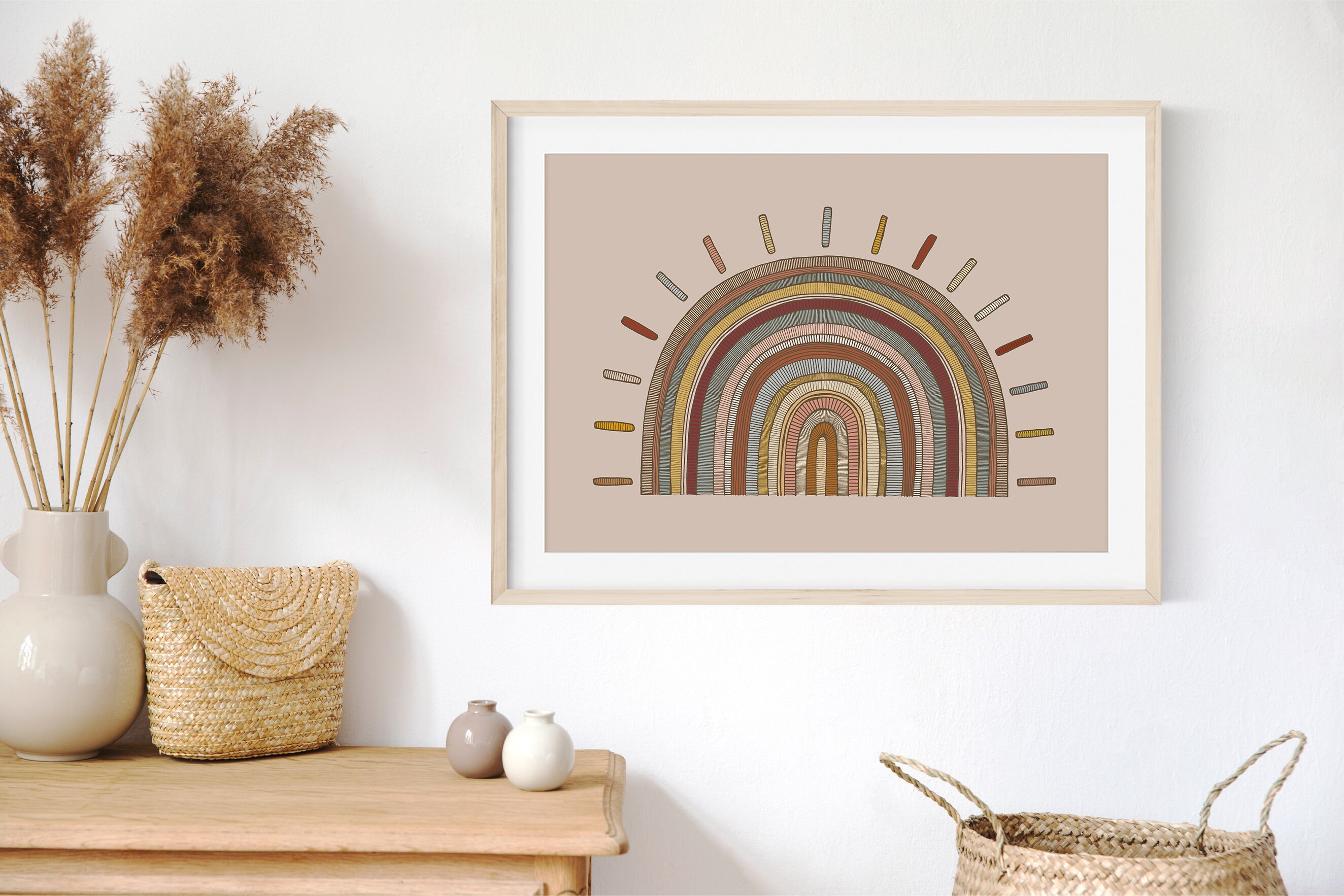 Sun Art Print | Colourful Rainbow Sunshine | Nursery Wall Decor ...