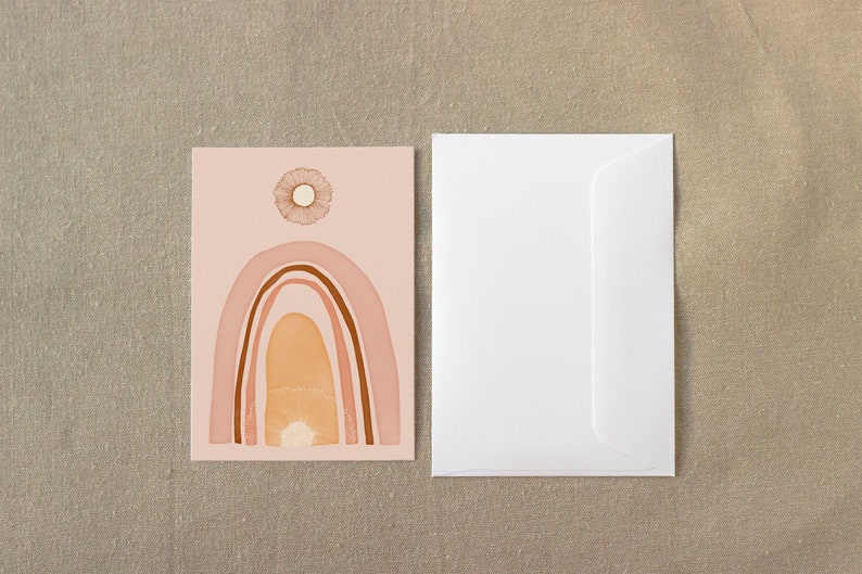 Greeting Card Gender Neutral Card Rainbow gift card Baby Shower Birthday Card Blank Inside A6 size Pink Card and Envelope image 10