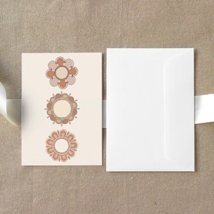 Flower Greeting Card | Floral Gift Card | Minimalist | Girls Birthday Card | Modern Boho Card | Blank Inside | A6 size | Generic Card | Kids