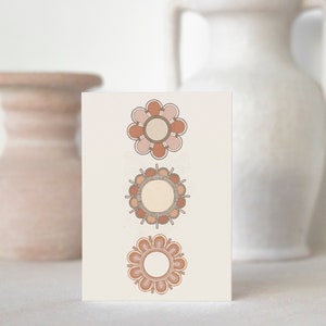 Flower Greeting Card Floral Gift Card Minimalist Girls Birthday Card Modern Boho Card Blank Inside A6 size Generic Card Kids image 8