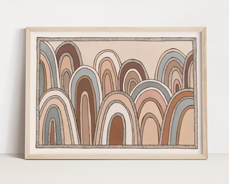 Mountain Ranges Art Print Modern Landscape Abstract Wall Etsy Australia