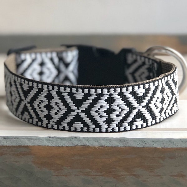 Puppy Collar, Summer Dog Collar, Tribal Dog Collar, Black and White Collar, Cool Dog Collar, Stylish Dog Collar, Small Dog Collar, Bohemian