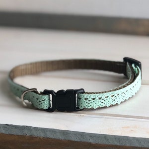 Mint Cat Collar, Breakaway Cat Collar, Kitten Collar, Cute Cat Collars, Fancy Cat Collar, Safety Cat Collar, Soft Cat Collar, Unique Cat