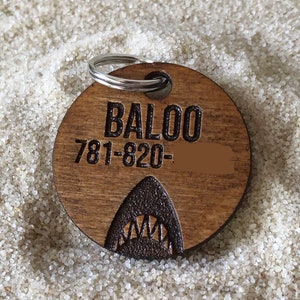 Dog Tag, Engraved Dog Tag, Cat Tag Personalized, Cat Name Tag, Shark Week, Shark Dog, Surfer Dog