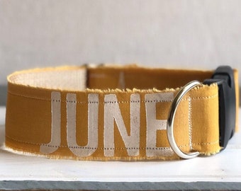 Personalized Mustard Dog Collar