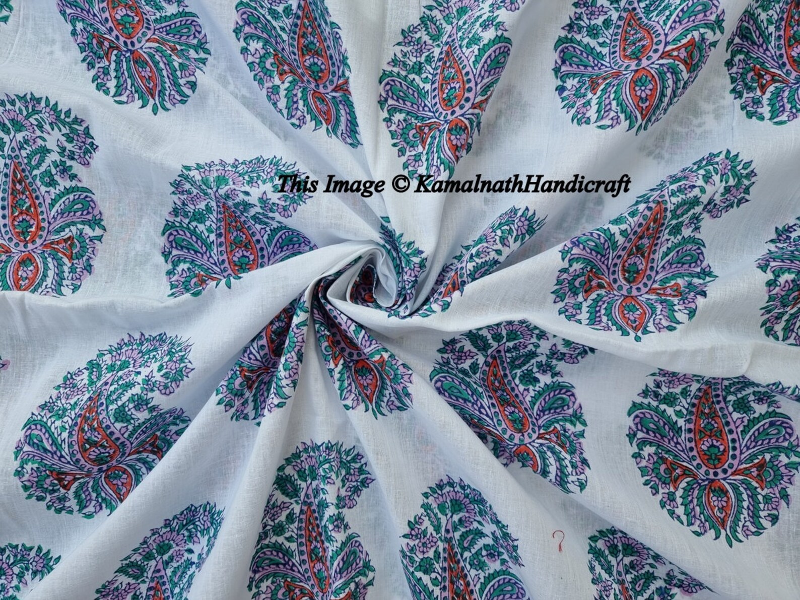 Paisley Floral Print Fabric Summer Dress Fabric Hand Block Etsy