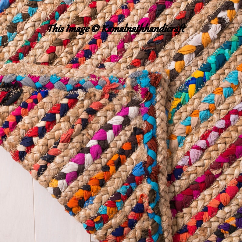 Colorful Cotton and Jute Mix Area Rug Multi Colors Home Decor Etsy