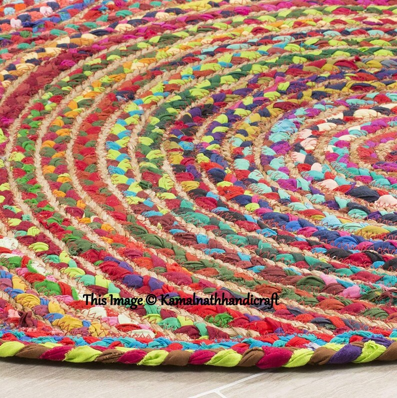 Round Rugnatural Color Jute Round Rugcoffee Table Rug Carpet Etsy