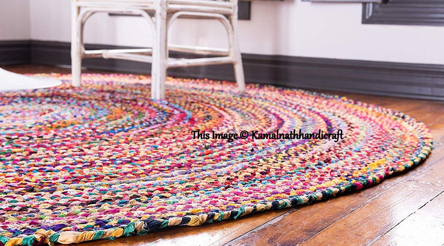 Braided RAG RUG braided round rug meditation mat mandala Etsy
