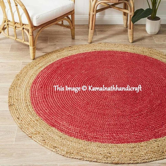 Indian Braided Rag Rug Round Floor Rug Handmade Jute Rug Etsy