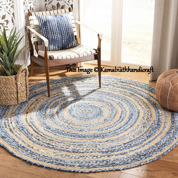 Fair Trade Denim Geflochten Enpfen Teppiche Hand Geflochten Etsy