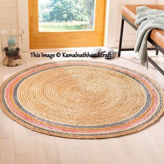 Pure Natural Jute Round Doormat Handmakers Indian Jute Round | Etsy