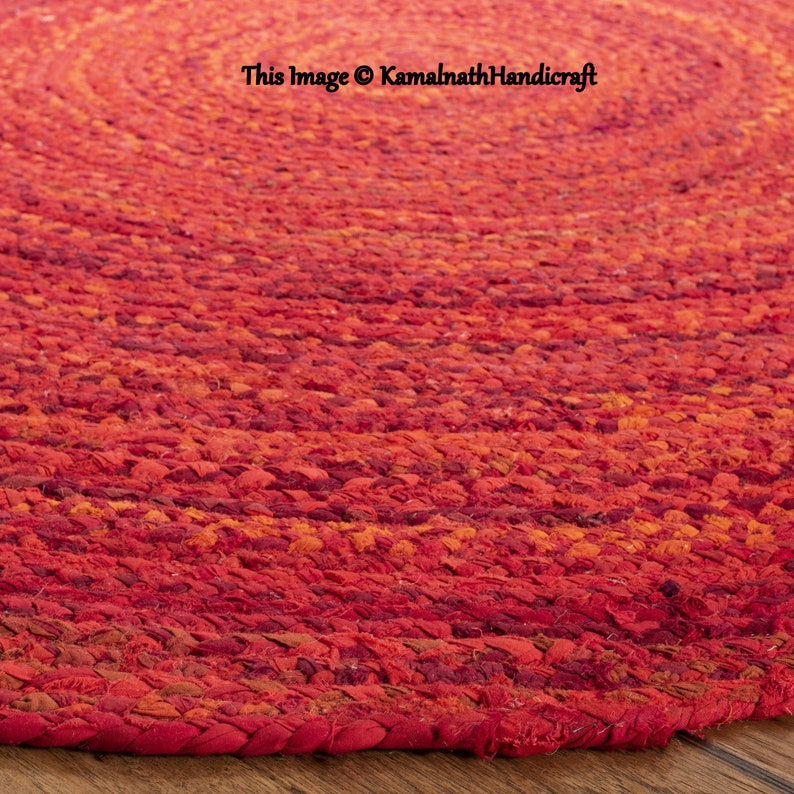 Indian Hand Braided Bohemian Cotton Chindi Area Rug Multi Etsy