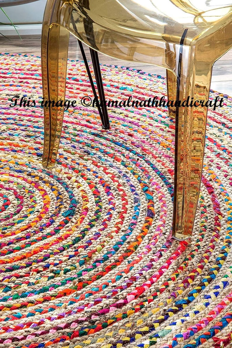 RUG braided Oval rug meditation mat mandala rug bohemian Etsy