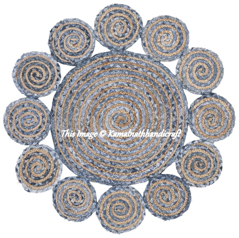 2x2 Ft Round Rug Braided Hemp Round rug made of straw round Etsy