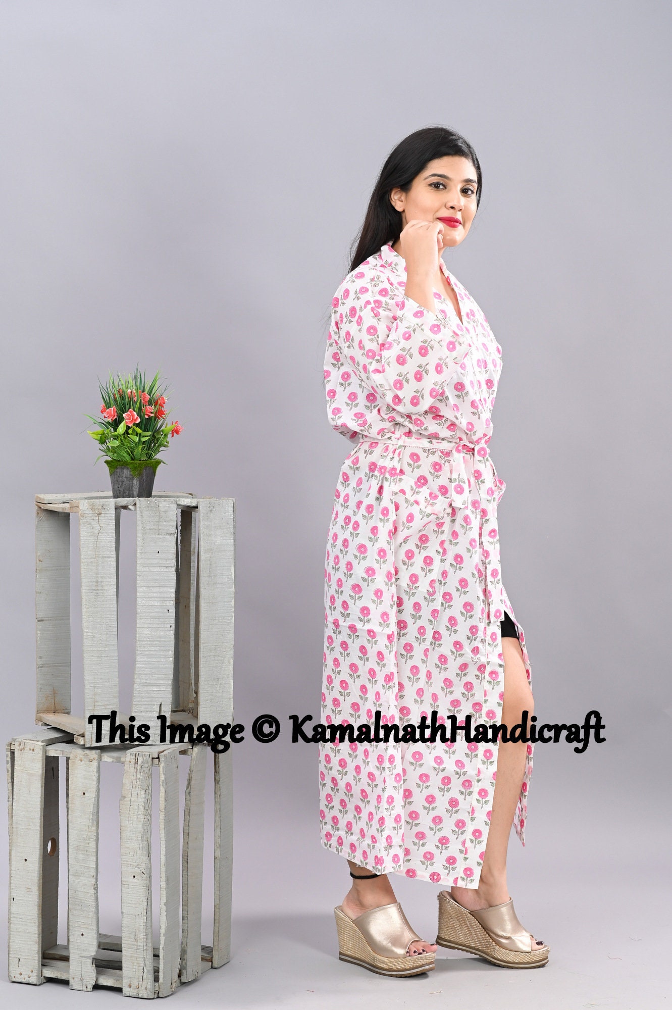 100 Cotton Kimono Indian Kimono Robes Printed Dressing Gown Etsy